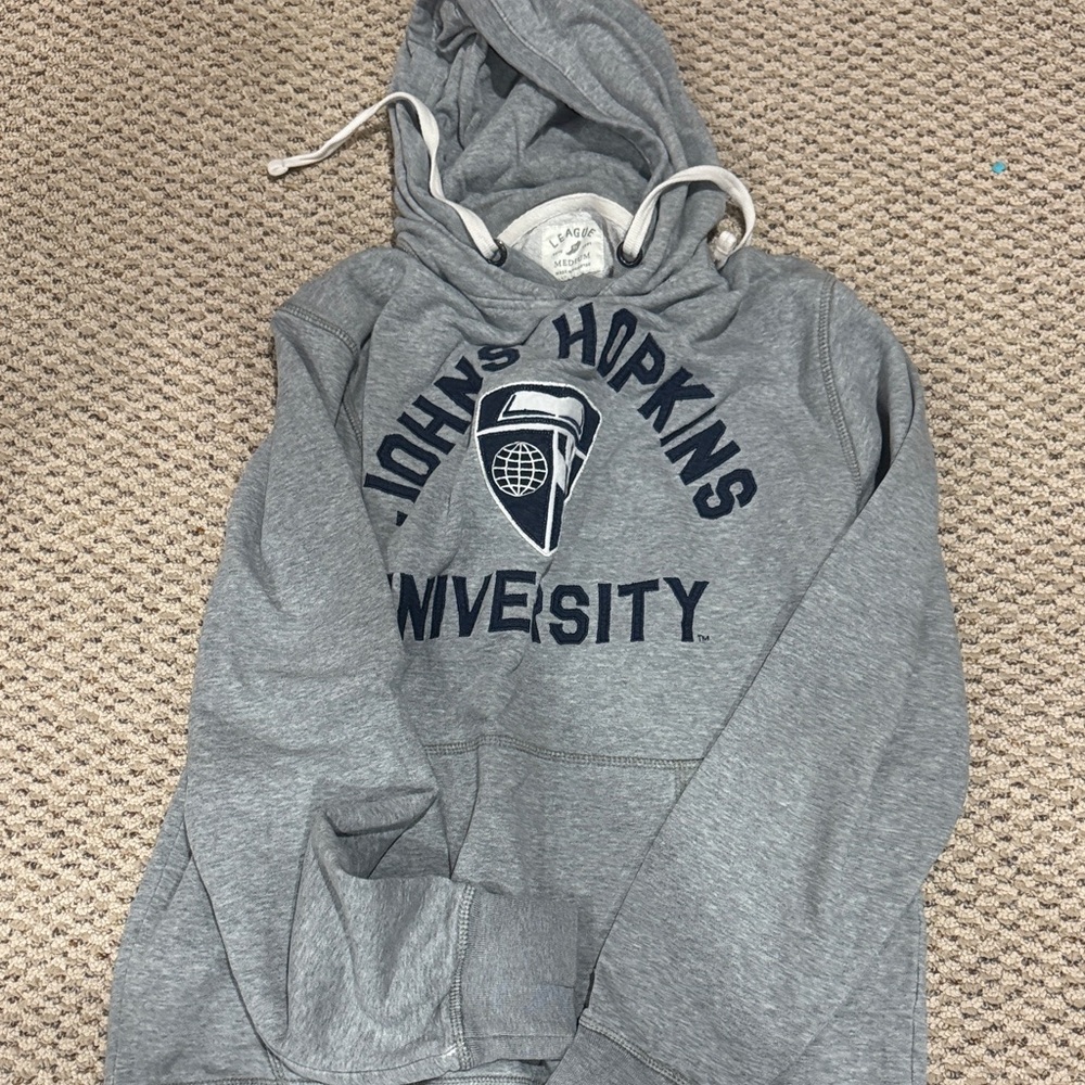 League Gray Johns Hopkins University Pullover Hoodie